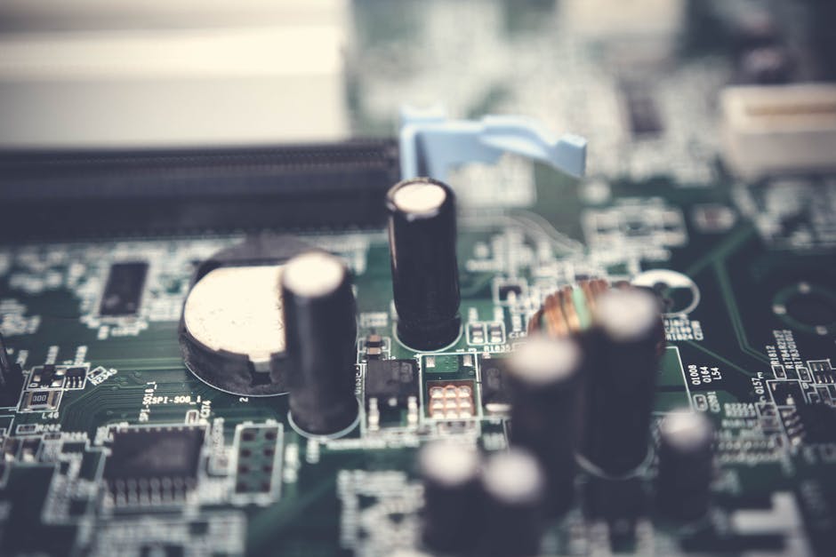 Electronic components — resistors, capacitors, ICs, breadboards